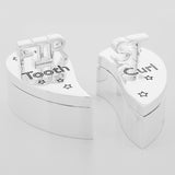 Silver Plated Heart Shaped First Tooth & Curl Box