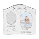 30th Anniversary Double Photo Frame Silver Plated - Gallery Gifts Online 