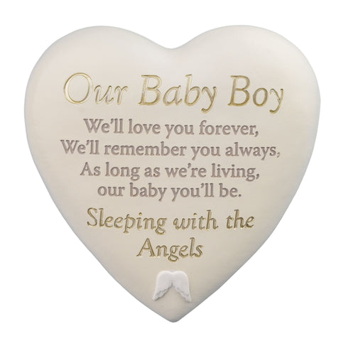 Graveside Heart Plaque - Our Baby Boy
